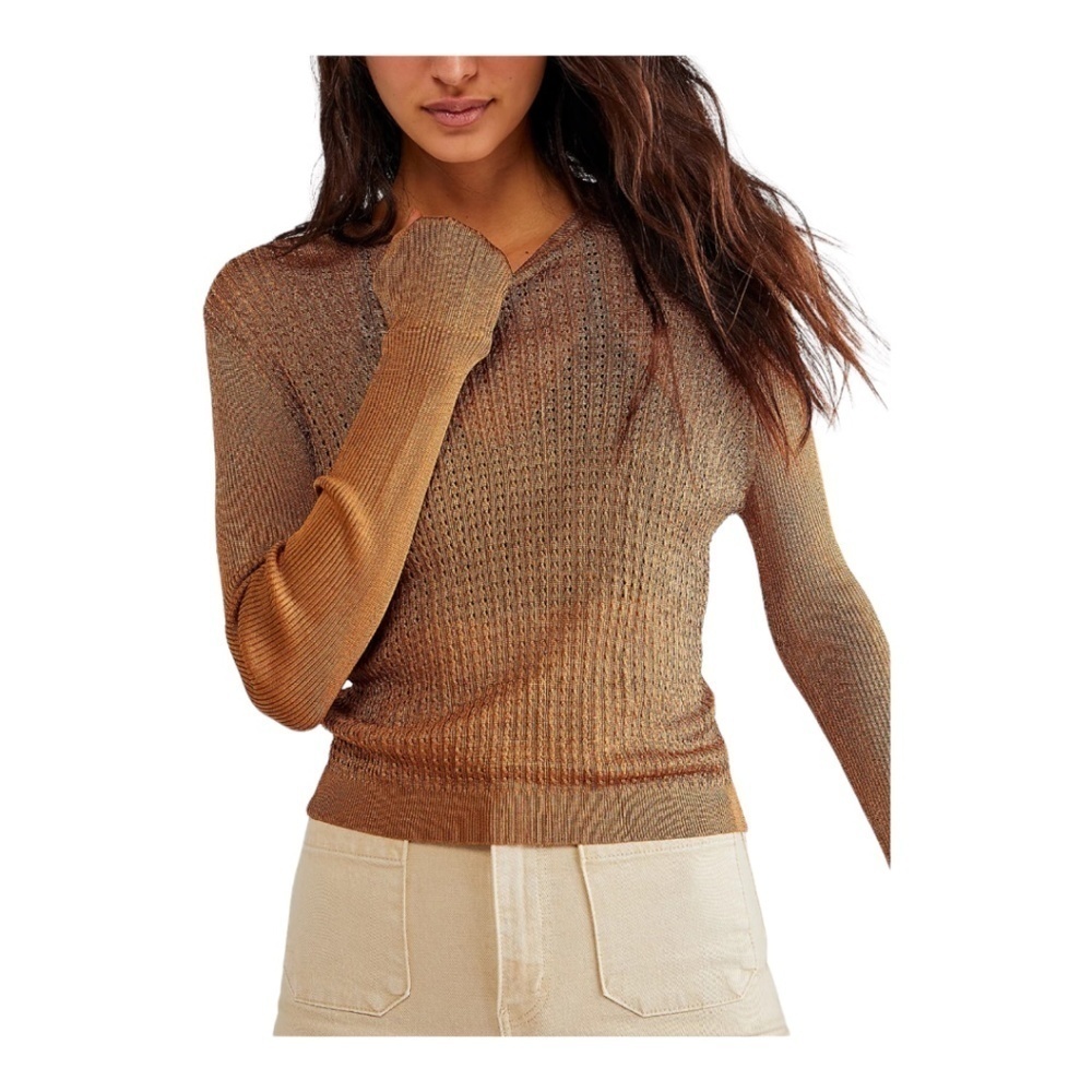 Nwt Free People H20 Crew Pullover / tiger eye